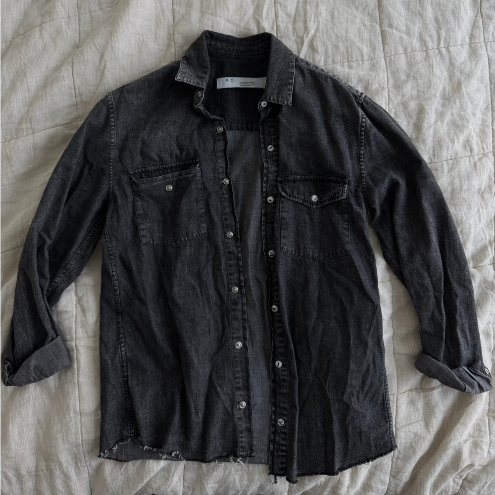 IRO Charcoal Denim Shirt Jacket